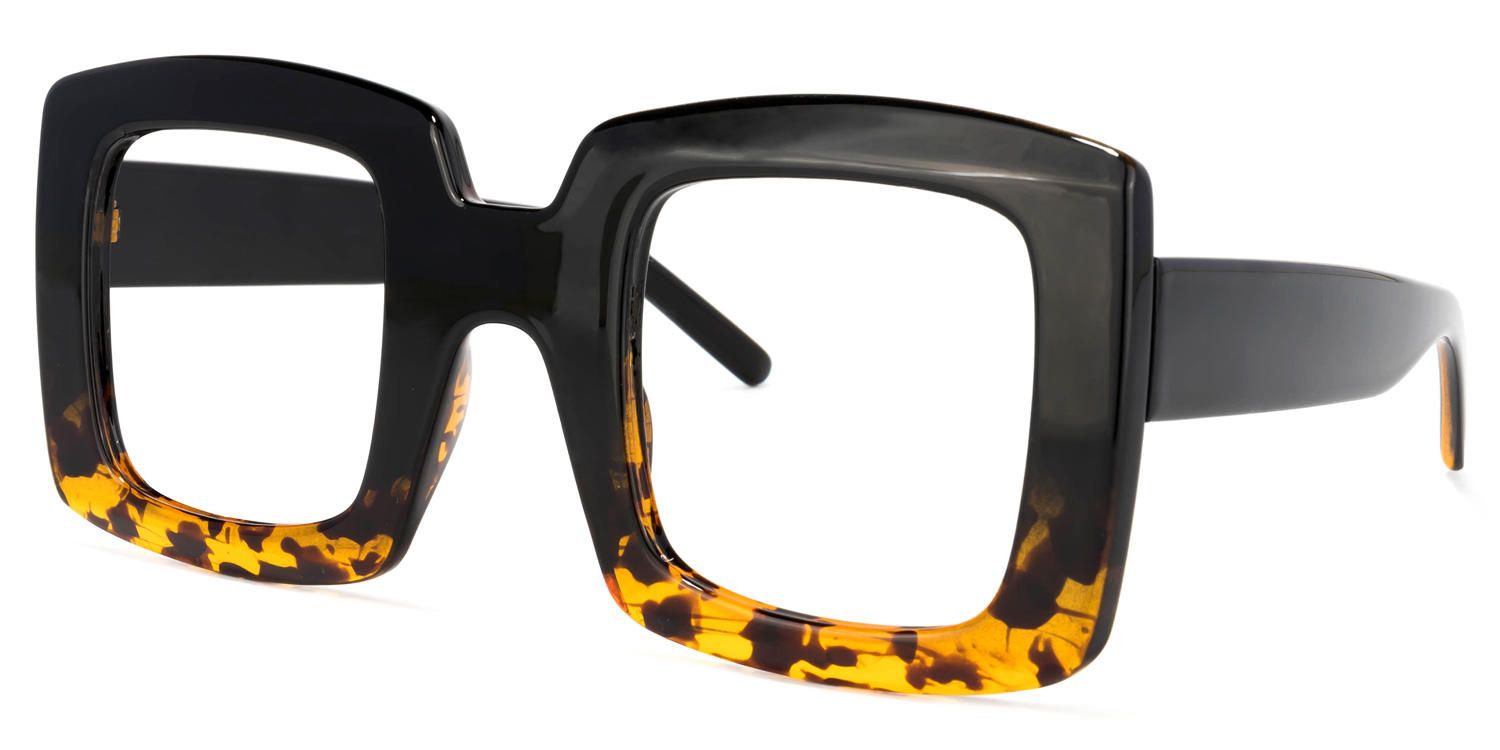 Quiller - Square Black/Tortoise Eyeglasses | Vooglam Front View