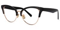 Browline Black Eyeglasses │Vooglam Optical Glasses Front View