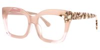 Terrie - Square Pink Eyeglasses | Vooglam Front View