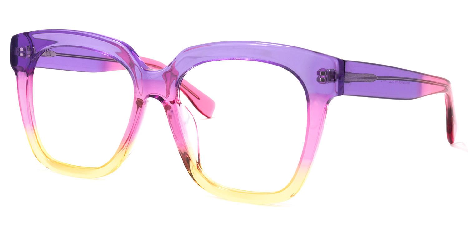 Square Colorful Eyeglasses | Vooglam.com Front View
