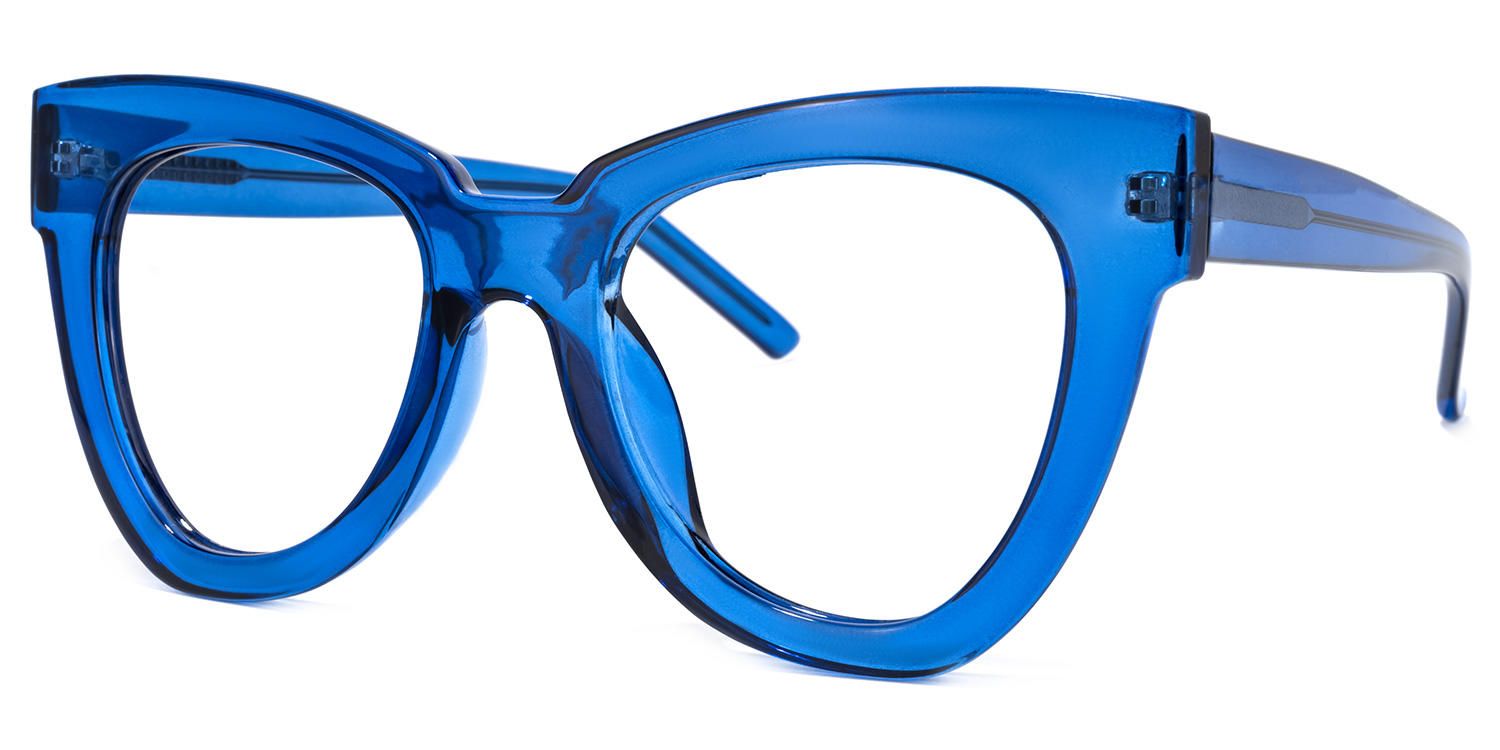 Judith - Cobalt Blue Butterfly Glasses for Women | Vooglam Front View