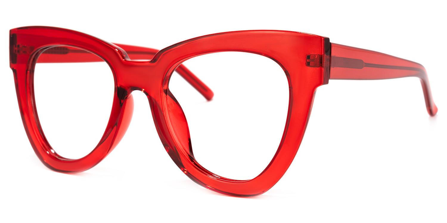 Judith - Butterfly Bold Red Prescription Glasses | Vooglam Front View