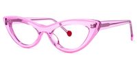 Cat Eye Pink Eyeglasses | Vooglam.com Front View