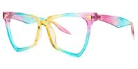 Unicorn - Sparkly Rainbow Glasses Glitter Frame | Vooglam Front View