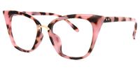 Tacita - Pink Tortoiseshell Cat-Eye Glasses Boho Flair | Vooglam Front View