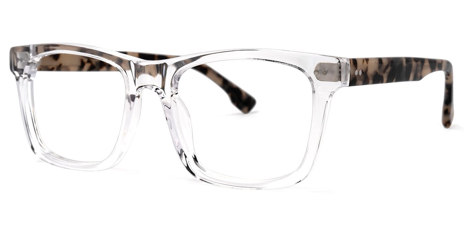Rectangle Crystal Eyeglasses by Vooglam.com - Front View