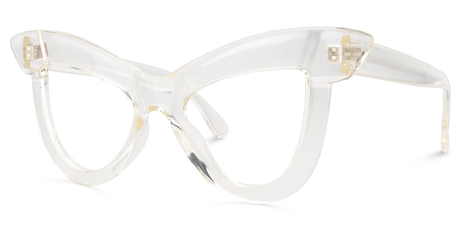 Cat Eye Crystal Eyeglasses | Vooglam.com Front View