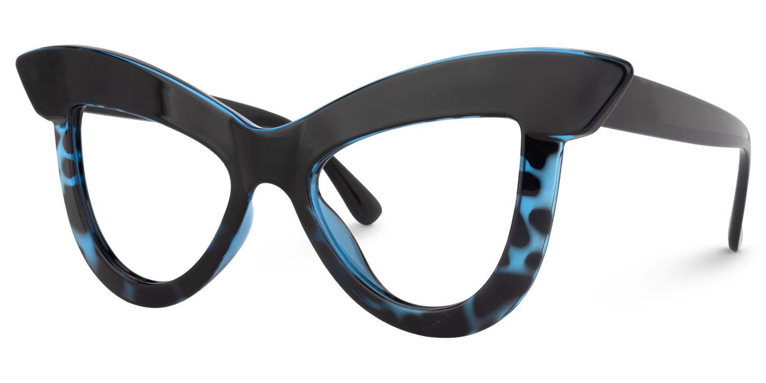 Cat Eye Blue/Tortoise Eyeglasses | Vooglam.com Front View