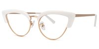Faith - Cat Eye White Eyeglasses │ Vooglam Front View