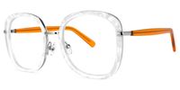 Square White Eyeglasses | Vooglam.com Front View