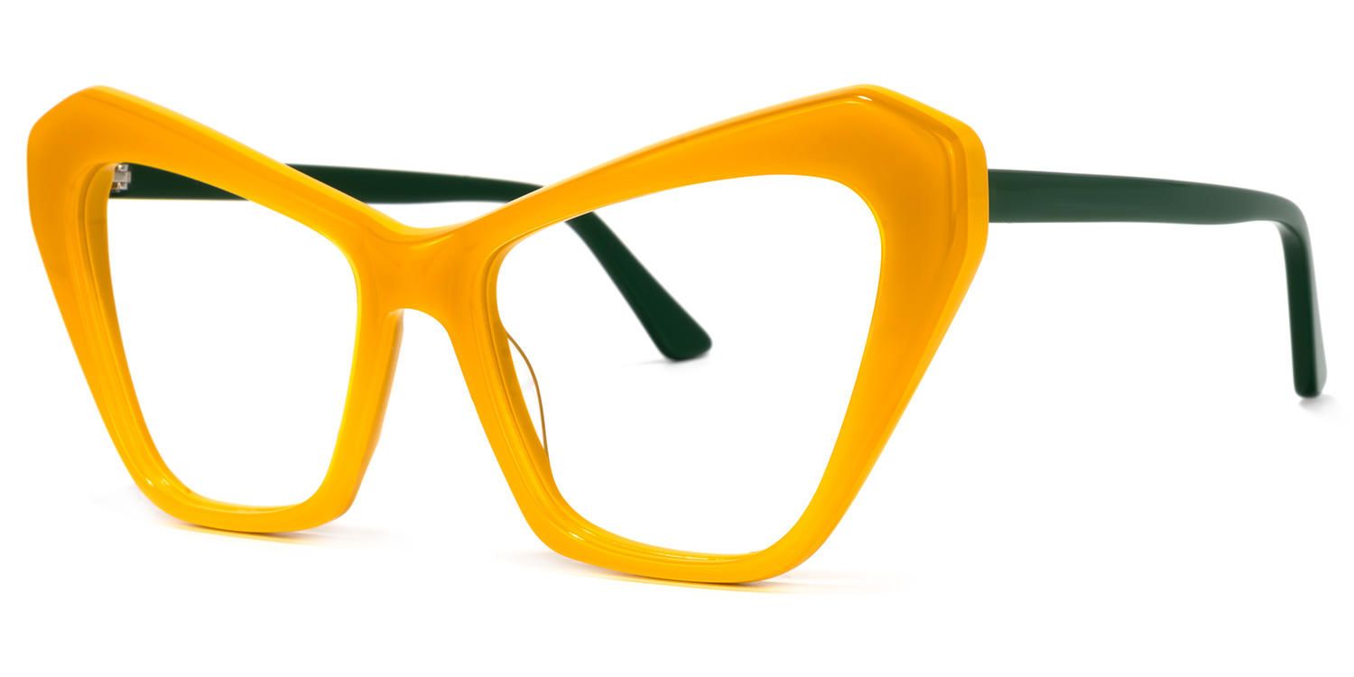 Cat Eye Medium/Yellow Eyeglasses | Vooglam.com Front View