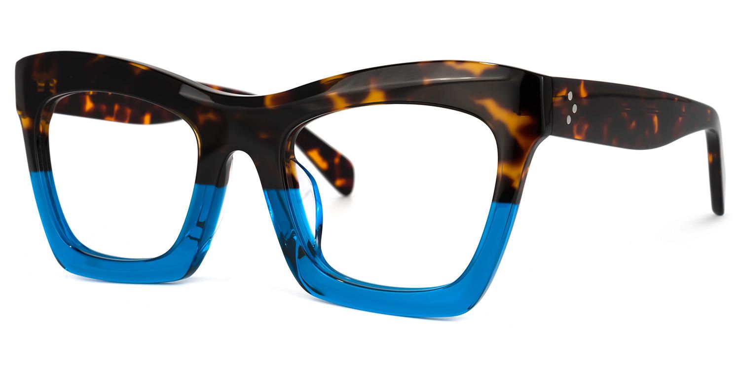 Sienna - Rectangle Two-tone Eyeglasses | Vooglam Front View