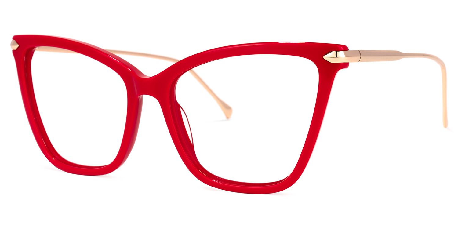 Hilary - Butterfly Red Eyeglasses | Vooglam Front View