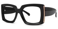 Borislav - Oversized Black Rectangle Glasses | Vooglam Front View