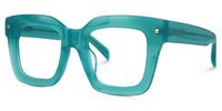 Square Green Eyeglasses | Vooglam.com Front View