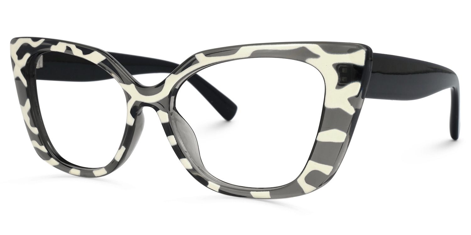 Muriel - Rectangle Zebra Print Eyeglasses | Vooglam Front View