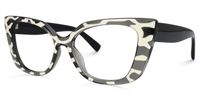 Muriel - Rectangle Zebra Print Eyeglasses | Vooglam Front View