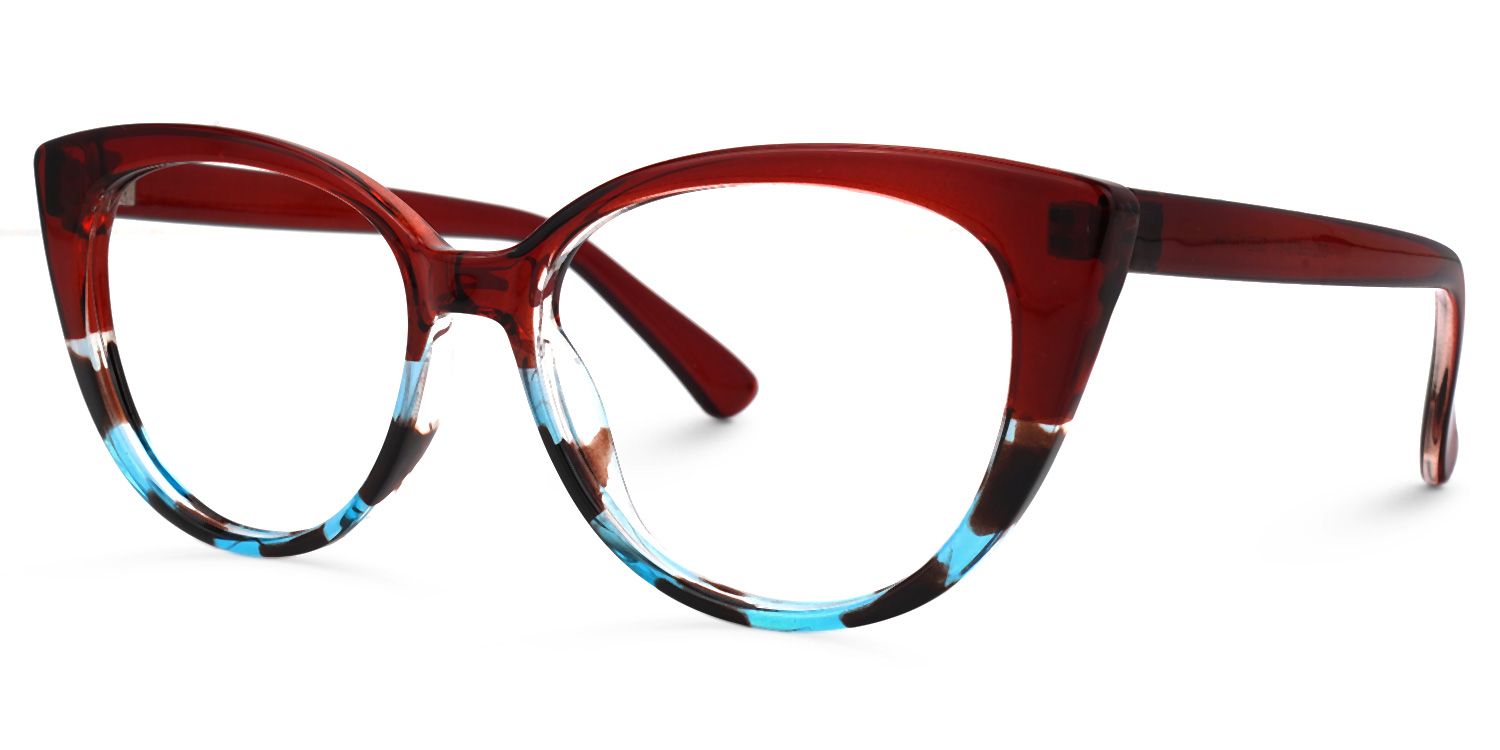 Cat Eye Red Eyeglasses | Vooglam.com Front View