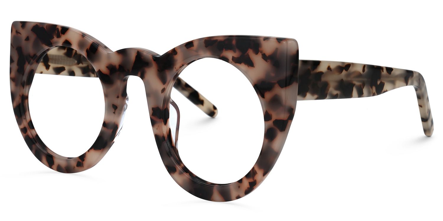 Cadence - Cat Eye Light/Tortoise Eyeglasses by Vooglam - Front View
