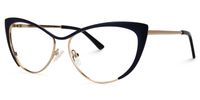 Annabelle - Cat Eye Blue Eyeglasses | Vooglam Front View