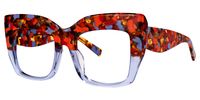 Rosaura - Square Purple Floral Eyeglasses | Vooglam Front View