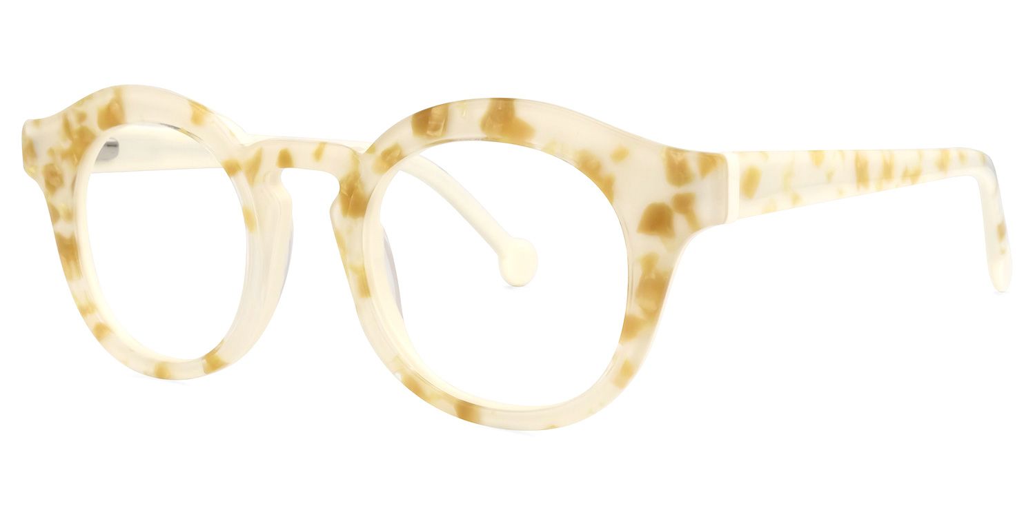 Round Floral Eyeglasses | Vooglam.com Front View