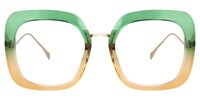 Geena Square Green/Yellow Eyeglasses - 1