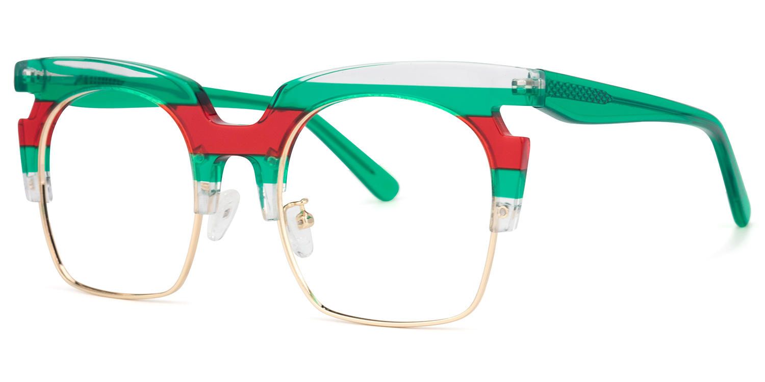 Browline Green Eyeglasses ▏Vooglam Optical Eyeglasses Front View