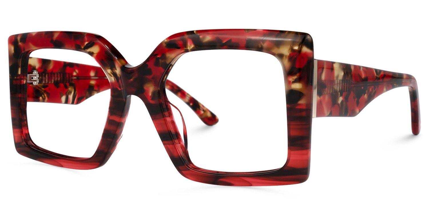 Claudia - Square Floral Eyeglasses | Vooglam Front View