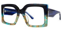 Claudia - Square Blue Eyeglasses | Vooglam Front View