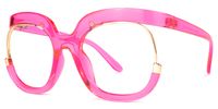 Fredia - Square Bright/Pink Eyeglasses | Vooglam Front View