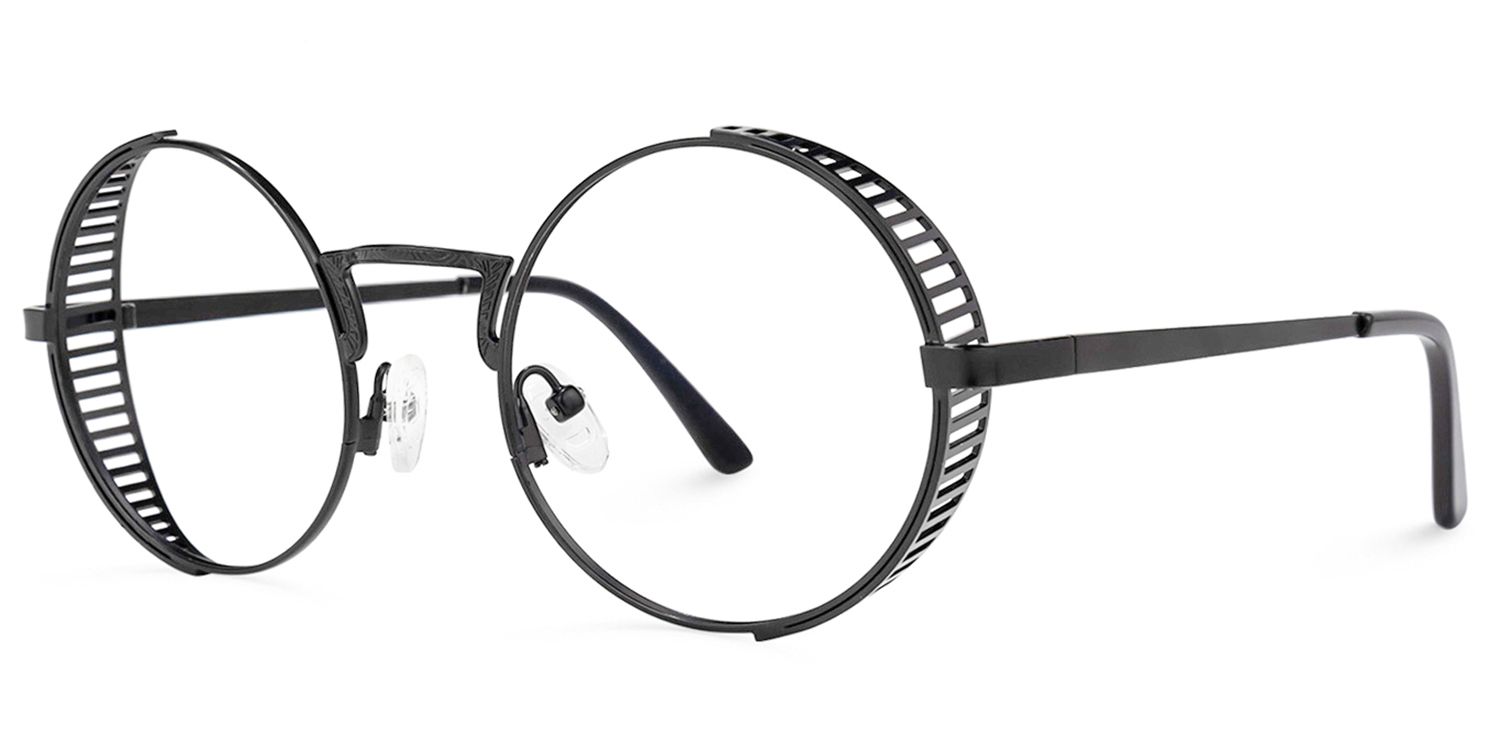 Rojas - Round Black Eyeglasses | Vooglam Front View