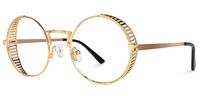 Rojas - Vintage-inspired Gold Round Eyeglasses | Vooglam Front View