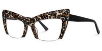 Garza - Cat Eye Leopard Eyeglasses | Vooglam Front View