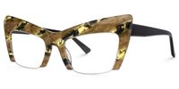 Garza - Cat Eye Brown Eyeglasses | Vooglam Front View