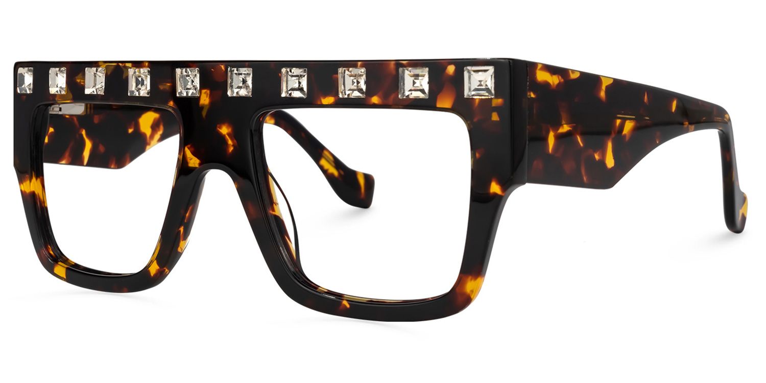 Agustin - Square Tortoise Eyeglasses | Vooglam Front View