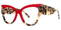 Tovar - Square Red Eyeglasses | Vooglam Front View