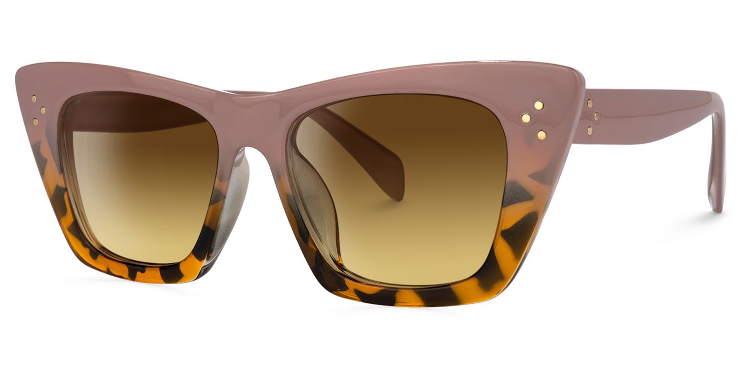 Rectangle Tortoise Sunglasses | Vooglam.com Front View