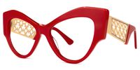 Johnsom - Butterfly Red Eyeglasses | Vooglam Front View