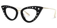 Maddie - Cat Eye Black Eyeglasses | Vooglam Front View