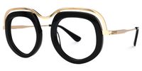 Geometric Black Eyeglasses | Vooglam.com Front View