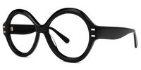Round Black Eyeglasses | Vooglam.com Front View