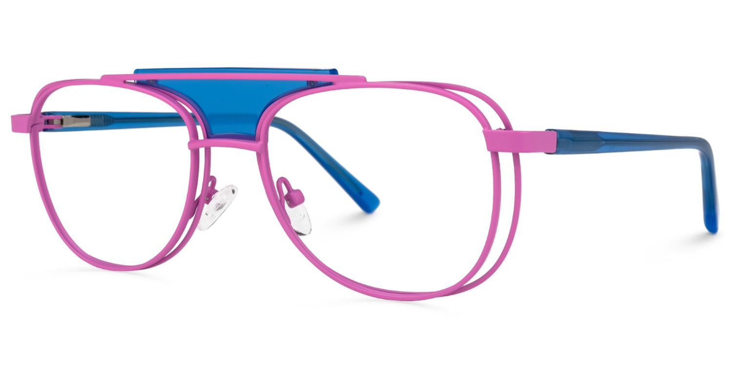 Rosado - Aviator Purple Eyeglasses | Vooglam Front View