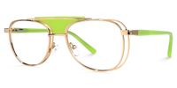 Rosado - Aviator Green Eyeglasses | Vooglam Front View