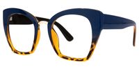 Hoda - Cat Eye Blue/Tortoise Eyeglasses | Vooglam Front View