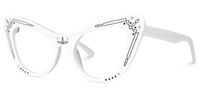 Bratton - Cat Eye White Eyeglasses | Vooglam Front View
