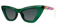 Jeanette - Cat Eye Green Sunglasses | Vooglam Front View