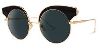 Santiago - Round Black Sunglasse | Vooglam Front View
