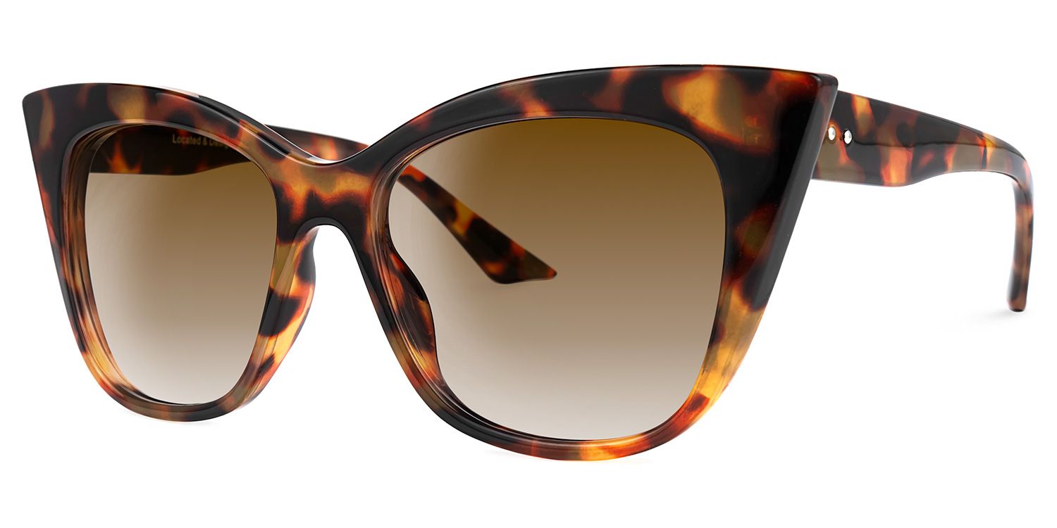 Gwin - Cat Eye Tortoise Sunglasses | Vooglam Front View