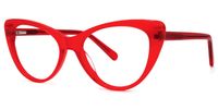Eleanore - Cat Eye Red Eyeglasses | Vooglam Front View